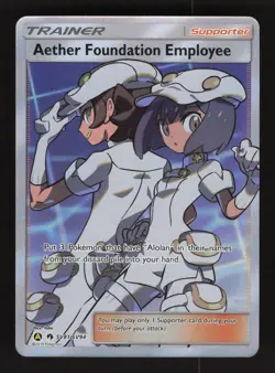 Aether Foundation Employee SV81/SV94 Hidden Fates Holo Full Art Pokemon Card - Image 1