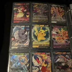 Pokemon Binder Lot Pikachu Charizard Tyranitar V GX EX Holo Energy Cards - Image 2