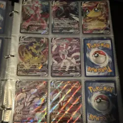 Pokemon Binder Lot Pikachu Charizard Tyranitar V GX EX Holo Energy Cards - Image 4