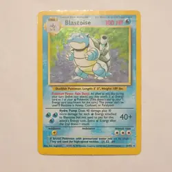 Pokemon Blastoise Holo Rare 100 HP Base Set 2/102 1999 WOTC Card - Image 1