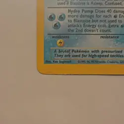 Pokemon Blastoise Holo Rare 100 HP Base Set 2/102 1999 WOTC Card - Image 5