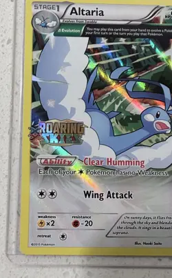 Altaria XY46 STAFF PROMO STAMP Roaring Skies Prerelease Full Art Pokemon Card NM - Image 5