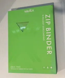 Vault X EXO-TEC 9-Pocket Zip Binder 360 Card Capacity Green Side Loading - Image 1