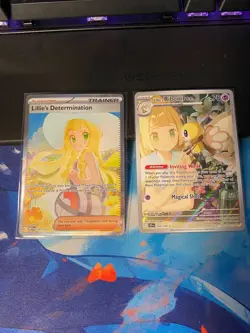 Lillie's Determination 184/132 SIR Pokemon TCG Card NM + Ribombee - Image 1