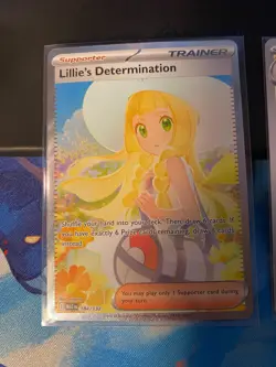 Lillie's Determination 184/132 SIR Pokemon TCG Card NM + Ribombee - Image 2