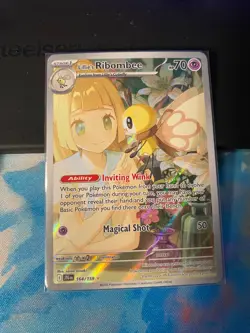 Lillie's Determination 184/132 SIR Pokemon TCG Card NM + Ribombee - Image 4