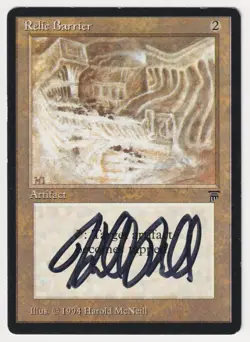 Signed Relic Barrier MP Legends English Artist Harold Arthur McNeill MTG Magic! - Image 1