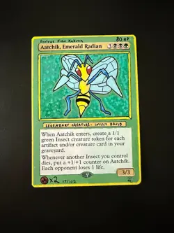 MTG Altered Art - Aatchik, Emerald Radian - Beedrill Pokemon Art - Image 1