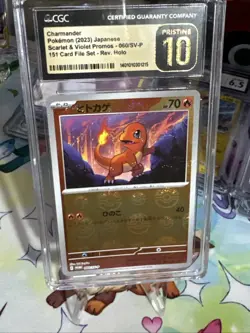 Pokemon TCG Graded Charmander SVP #60 Japanese 151 Promo Holo CGC Pristine 10 - Image 2