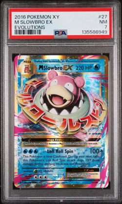 2016 Pokemon XY Evolutions M Slowbro EX #27 PSA 7 NEAR MINT - Image 1