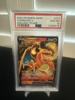 Pokemon Charizard V Brilliant Stars 017/172 PSA 10 Sword & Shield - Image 1