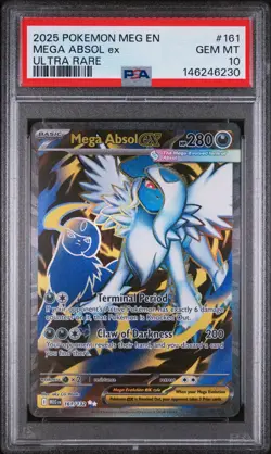 Pokemon Mega Absol ex 161/132 Me01: Mega Evolution Ultra Rare Holo PSA 10 2025 - Image 1