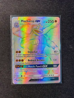 Pokemon Machamp GX Rainbow Rare Full Art 250 HP SM-Burning Shadows 154/147 Holo - Image 1