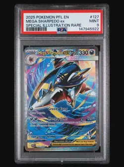 2025 Pokemon Phantasmal Flames Mega Sharpedo EX SIR PSA 9 - Image 1