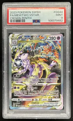 2023 Pokemon SWSH Crown Zenith Mewtwo VST Galarian Gallery #GG44/GG70 PSA 9 - Image 1