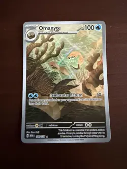 Pokemon Omanyte 180/165 Sv: Scarlet & Violet 151 Holo - Illustration Rare - Image 1