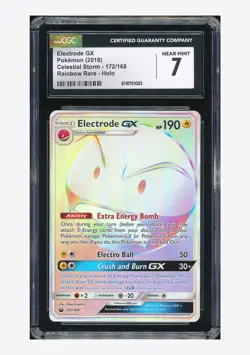 Pokemon CGC 7 Electrode GX Secret Rare 2018 172/168 Celestial Storm English - Image 1