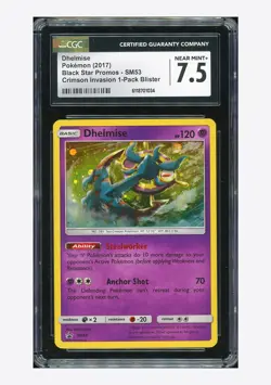 Pokemon CGC 7.5 Dhelmise Promo 2017 SM53 Crimson Invasion 1 Pack Blister English - Image 1