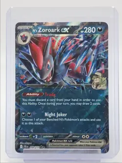 N'S ZOROARK EX 2025 POKEMON JOURNEY TOGETHER DOUBLE RARE 098/159 Q0588 - Image 1