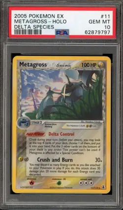 Pokemon Metagross EX Delta Species Holo Rare #11 PSA 10 Gem Mint - Image 1