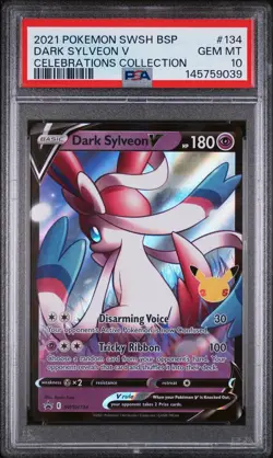 2021 Pokemon SWSH Celebrations Collection Dark Sylveon V PSA 10 #SWSH134 - Image 1
