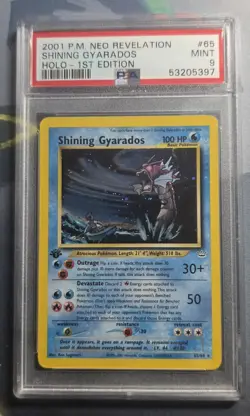 2001 POKEMON NEO REVELATION 1ST ED #65 SHINING GYARADOS-HOLO PSA 9 - Image 1