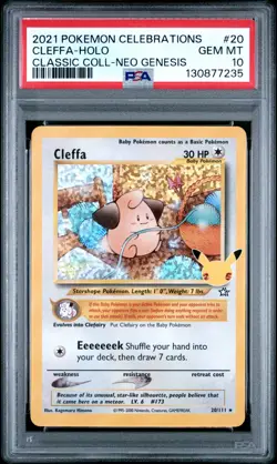 2021 POKEMON CELEBRATIONS CLASSIC COLL #20 CLEFFA-HOLO PSA 10 - Image 1