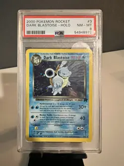 2000 Pokemon Team Rocket - Dark Blastoise 3/82 Holo - PSA 8 - Image 1