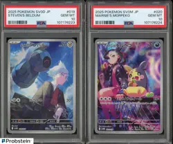 PSA 10 Steven's Beldum & Marnie's Morpeko Consecutive Set Pokemon Japanese - Image 1