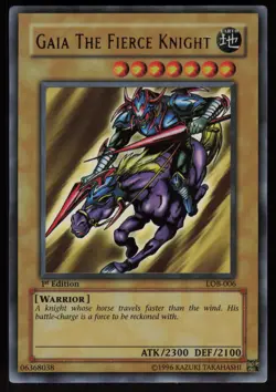Gaia The Fierce Knight LOB-006 Asian English 1st Edition Yu-Gi-Oh - Image 1