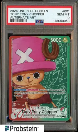 2024 One Piece OP08 EN Alternate Art #001 Tony Tony Chopper PSA 10 GEM MINT - Image 1