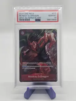 One Piece Monkey.D.Dragon Parallel OP07-001 500 Years in the Future Foil PSA 10 - Image 1
