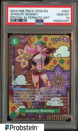 2024 One Piece OP08 EN Special Alternate Art #007 Jewelry Bonney PSA 10 - Image 1