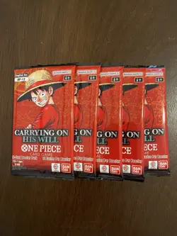 One Piece Carrying On His Will OP-13 Five 5 Booster Packs Lot English D - Image 1