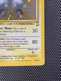 Magneton 9/130 Swirl Base Set 2 WotC HOLO Foil Rare 2000 Pokemon Card - LP+ - Image 4