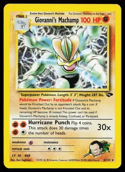 Giovanni's Machamp 6/132 Holo Rare Gym Challenge Pokemon Card - Image 1