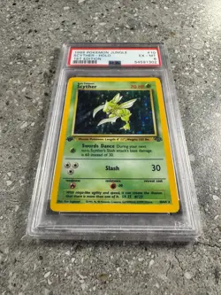 Pokemon TCG Cards 1st Edition Scyther 10/64 Jungle Holo Rare PSA 6 EX-MT - Image 1