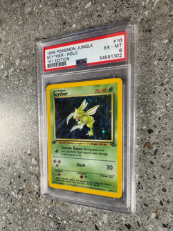 Pokemon TCG Cards 1st Edition Scyther 10/64 Jungle Holo Rare PSA 6 EX-MT - Image 4