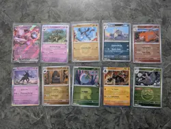 Pokemon TCG lot 10 cards Team Rocket's Mewtwo GX, Trevenant, Riolu, Pangoro - Image 1