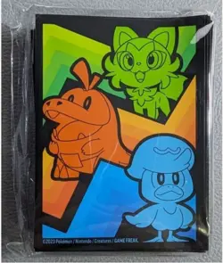 65 Ct Paldea Evolved ETB Sprigatito Fuecoco Quaxly Card Sleeves Sealed Pokemon - Image 1