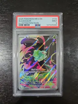 Bulbasaur Mega Evolution PSA 9 133/132 Illustration Rare Pokemon Card - Image 1