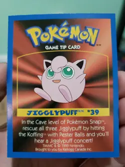Pokemon: JIGGLYPUFF #39 [Game Tip Card] [Kellogg's Canada Cereal Promo 1999] NM - Image 1