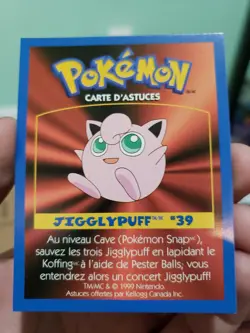Pokemon: JIGGLYPUFF #39 [Game Tip Card] [Kellogg's Canada Cereal Promo 1999] NM - Image 2