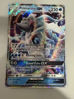 Pokemon TCG Primarina GX Holo Ultra Rare Card Sun & Moon Base Set 42/149 Damaged - Image 1