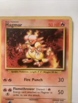 OFF CENTER ERROR - Magmar 36/102 Pokemon TCG Card 1999 Base Set Vintage Played - Image 4