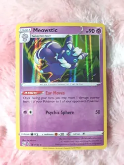 Pokemon TCG Meowstic Sword & Shield Battle Styles 061/163 Holo Rare Card - Image 1