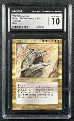 VAEVICTIS ASMADI CGC 10 1994 MAGIC: THE GATHERING MTG LEGENDS #NNO RARE 2158 - Image 1