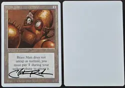 RARE SIGNED MtG Magic Christopher Rush _ Revised Artist Proof _ BRASS MAN _1/100 - Image 1