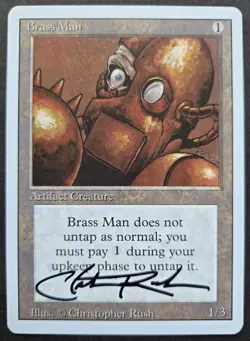 RARE SIGNED MtG Magic Christopher Rush _ Revised Artist Proof _ BRASS MAN _1/100 - Image 2