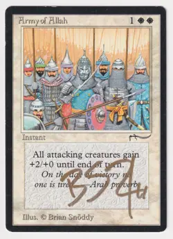 Gold Signed Army of Allah Light MP Arabian Nights Artist Brian Snoddy MTG Magic! - Image 1